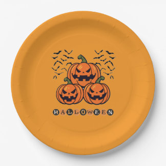 Assiettes En Carton Halloween Scary Pumpkin