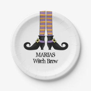 Assiettes En Carton Halloween sorcière mignonne Simple chaussures Whim