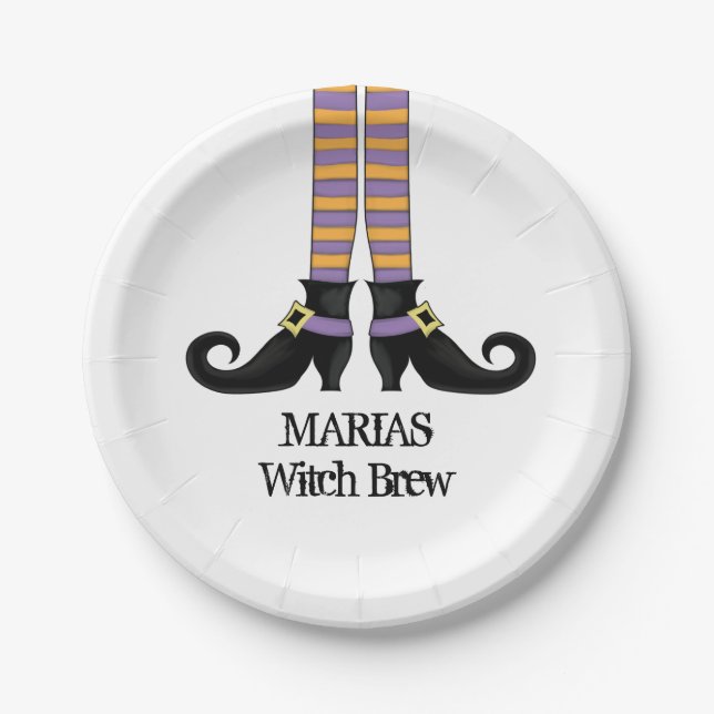 Assiettes En Carton Halloween sorcière mignonne Simple chaussures Whim (Devant)