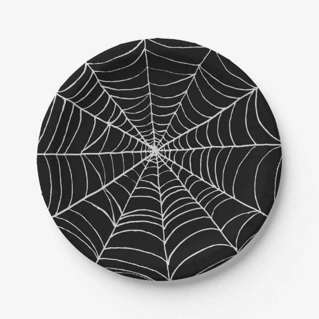 Assiettes En Carton Halloween Spiderweb (Devant)