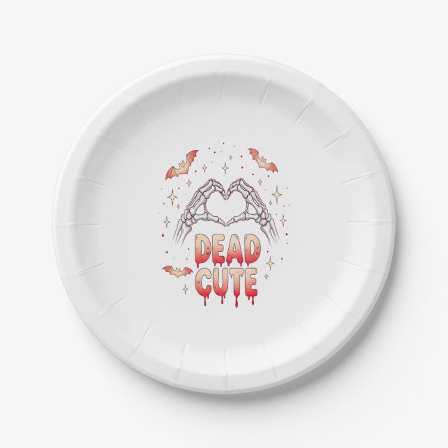 Assiettes En Carton halloween Squelette Mains Coeur, chauves-souris et (Devant)