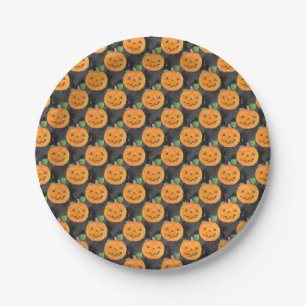 Assiettes En Carton Halloween Thème, Plaque papier Citrouille