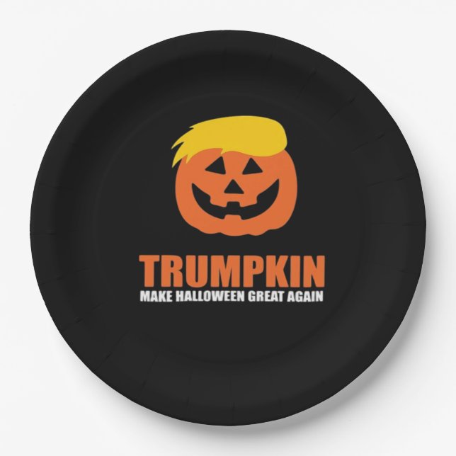 Assiettes En Carton Halloween Trumpkin V2 (Devant)