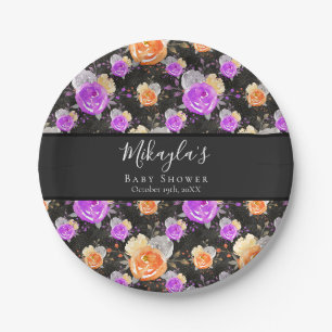 Assiettes En Carton Halloween Un Petit Boo Vintage Baby shower Floral
