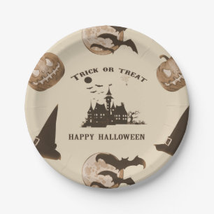 Assiettes En Carton Halloween Vintage
