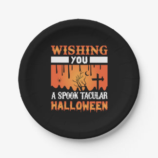 Assiettes En Carton Halloween Vous Souhaite Une Halloween Éffrayante