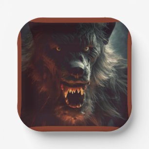 Assiettes En Carton Halloween - Werewolf 3