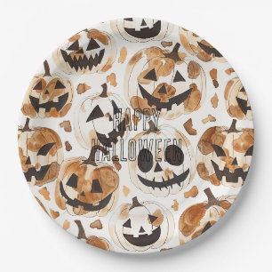 Assiettes En Carton Halloween Western Cowboy Cowgirl Citrouilles