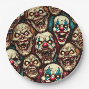 Assiettes En Carton Halloween Zombie Clown Déplaisant éffrayant