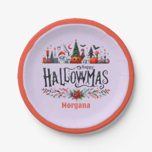 Assiettes En Carton Hallowmas Cadeaux Tags Halloween Christmas Mashup