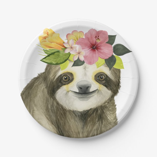 Assiettes En Carton Halo tropical | Sweet Sloth (Devant)