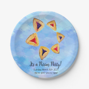 Assiettes En Carton Hamantaschen Star Purim Party