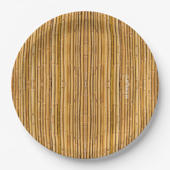 Assiettes En Carton HAMbyWG - Plaque papier 7 ou 9" - Image Bamboo (Devant)