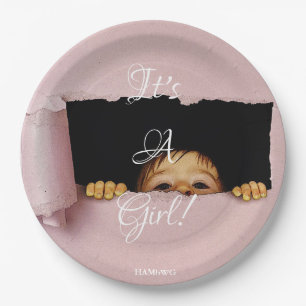 Assiettes En Carton HAMbyWG - Plaques en papier de 9 po - Bébé à poil