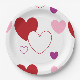 Assiettes En Carton HAMbyWG - Plaques papier - Coeurs