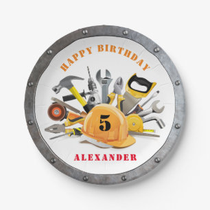 Assiettes En Carton Handyman Boy Tools Plaque papier pour fête d'anni