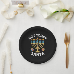 Assiettes En Carton Hanukkah Pas aujourd'hui Père Noël Juif Chanukah
