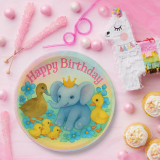 Assiettes En Carton Happy Birthday Paper Plates - Children's Birthday