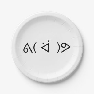 Assiettes En Carton Happy Gary ᕕ( ᐛ )Meme Emoticon Text Art