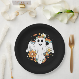 Assiettes En Carton Happy Ghost Retro Hippie Vibe