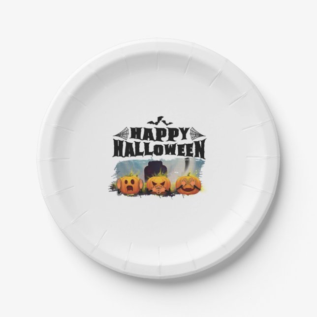 Assiettes En Carton Happy Halloween                                    (Devant)