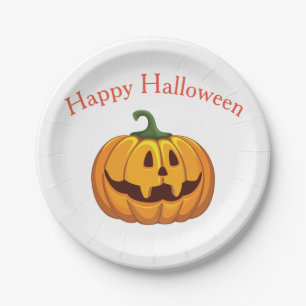 Assiettes En Carton Happy Halloween Citrouille Plaques papier