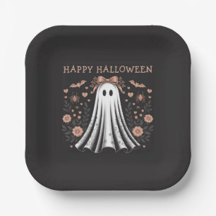 Assiettes En Carton Happy Halloween Ghost Party Plaques