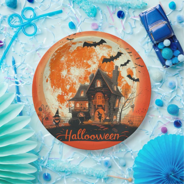 Assiettes En Carton Happy Halloween Maison mignonne & Festive Hallowee (Fête)