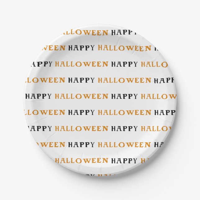 Assiettes En Carton Happy Halloween Plaques de la fête de l'enregistre (Devant)