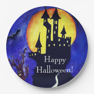 Assiettes En Carton Happy Halloween Plaques papier personnalisées 9 po