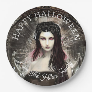 Assiettes En Carton Happy Halloween Steampunk Gothic Fallen Angel