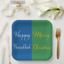 Happy Hanukkah Merry Christmas Dual Holiday Design