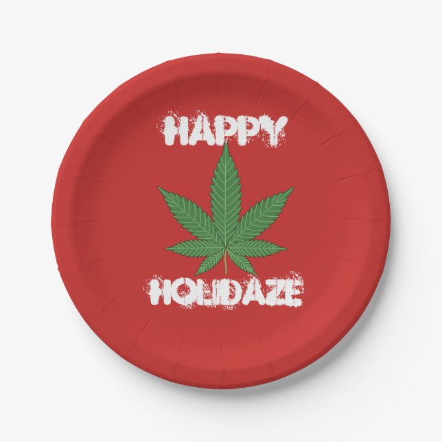 Assiettes En Carton Happy Holidaze Personnalisé (Devant)