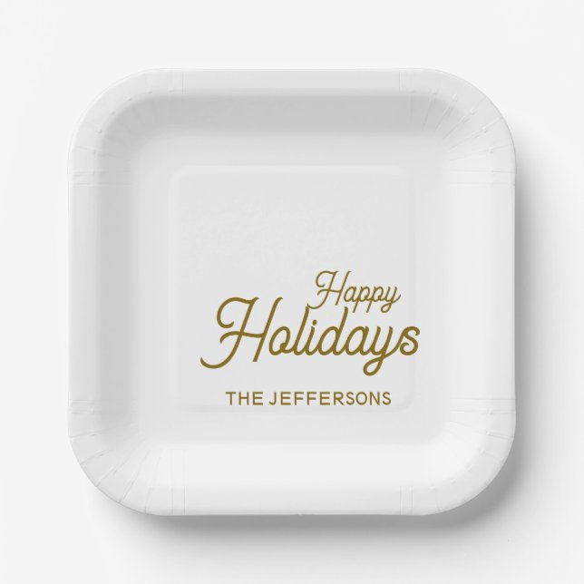 Assiettes En Carton Happy New Year Merry Christmas Seasonal Family (Recto)