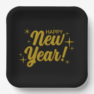 Assiettes En Carton Happy New Year Paper Plates
