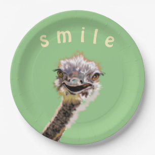 Assiettes En Carton Happy Ostrich - Choisissez vos couleurs préféré