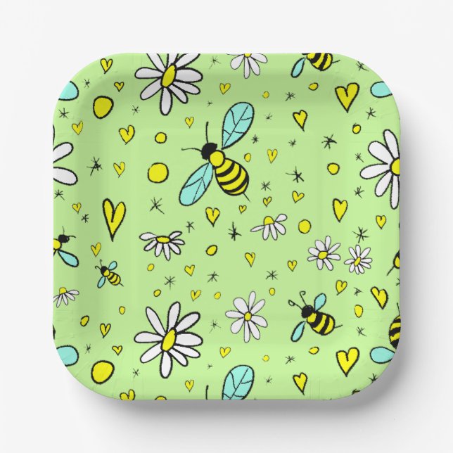 Assiettes En Carton happy spring (Recto)