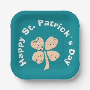 Assiettes En Carton Happy St. Patrick`s Day Shamrock Clover