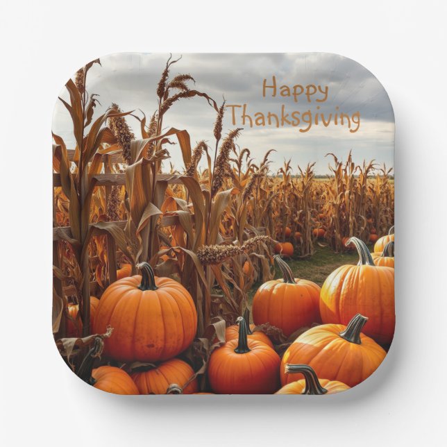 Assiettes En Carton Happy Thanksgiving (Recto)