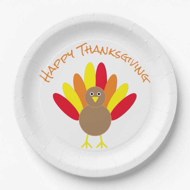 Assiettes En Carton Happy Thanksgiving (Devant)