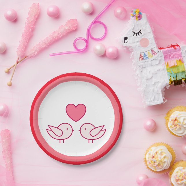 Assiettes En Carton Happy Valentine Day (Fête)