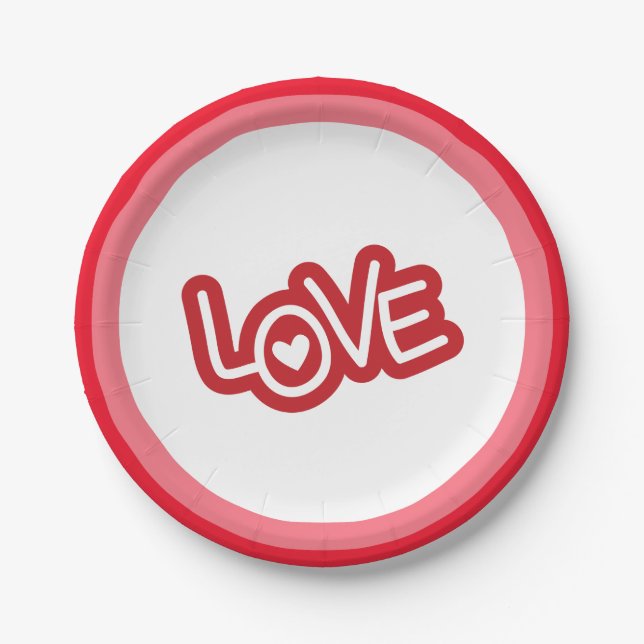 Assiettes En Carton Happy Valentine Day (Devant)