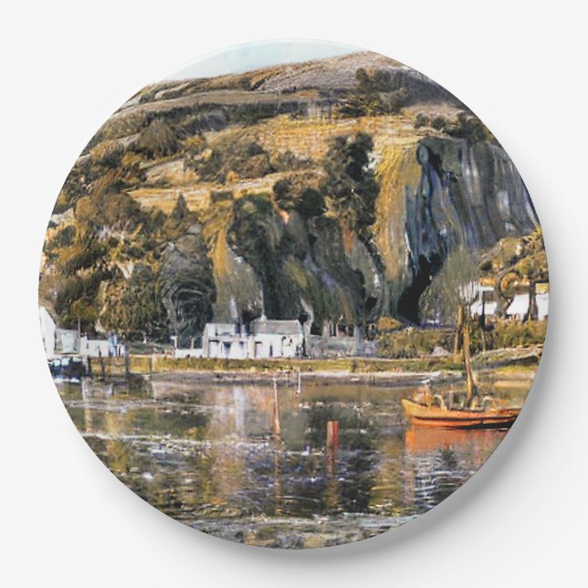 ASSIETTES EN CARTON HARBOUR BARMOUTH WALES (Devant)