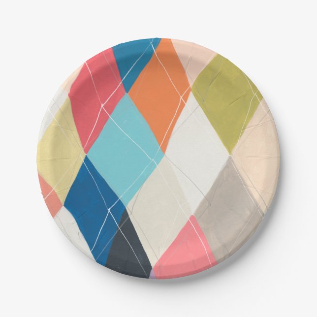 Assiettes En Carton Harlequin Hopscotch - Motif Jacquard (Devant)
