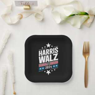 Assiettes En Carton Harris Waltz 2024 Kamala Harris Tim Waltz 2024