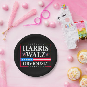 Assiettes En Carton Harris Walz 2024 Évidemment   Tim Walz