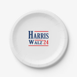 Assiettes En Carton Harris Walz 2024 Le président Kamala Harris Tim Wa
