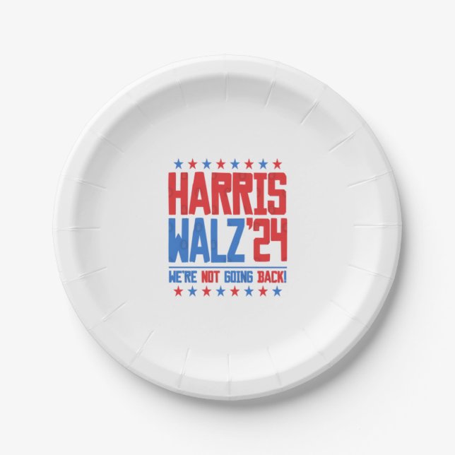 Assiettes En Carton HARRIS WALZ 2024 - Nous ne reviendrons pas (Devant)