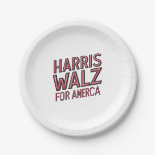 Assiettes En Carton harris walz pour l'amérique