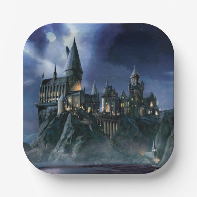Assiettes En Carton Harry Potter Castle | Moonlit Hogwarts (Recto)